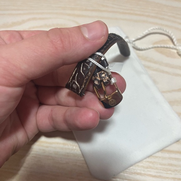 12mm Michele rose gold hardware watch band croc alligator style - Picture 3 of 3